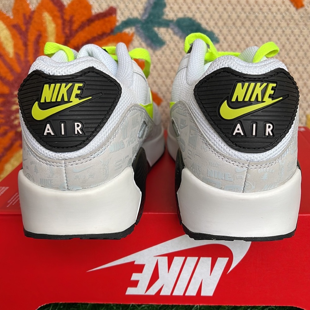 Nike Air Max 90 LTR Leather White Volt WMNS White/Volt-Black-Pure Platinum - Picture 16 of 16